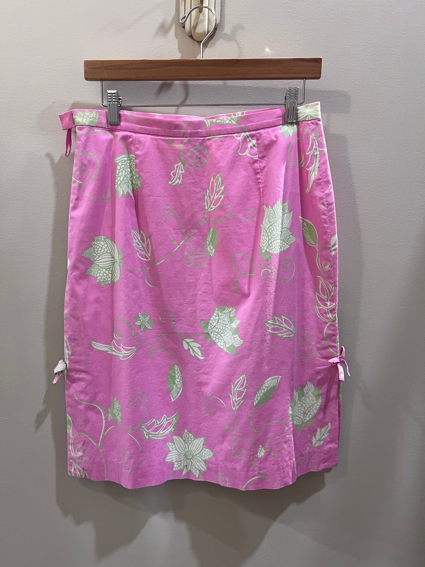 TIBI Pink Floral Midi Skirt