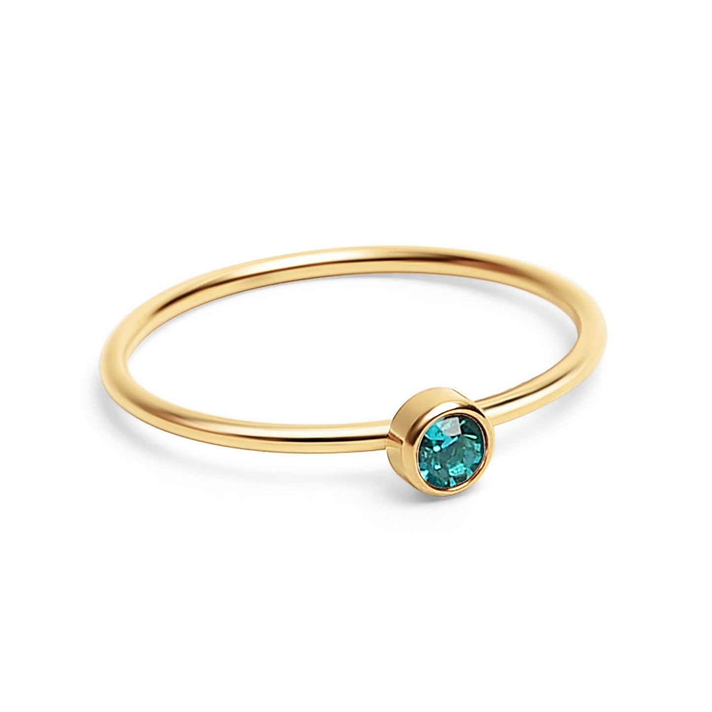 18K Birthstone Stacking Ring