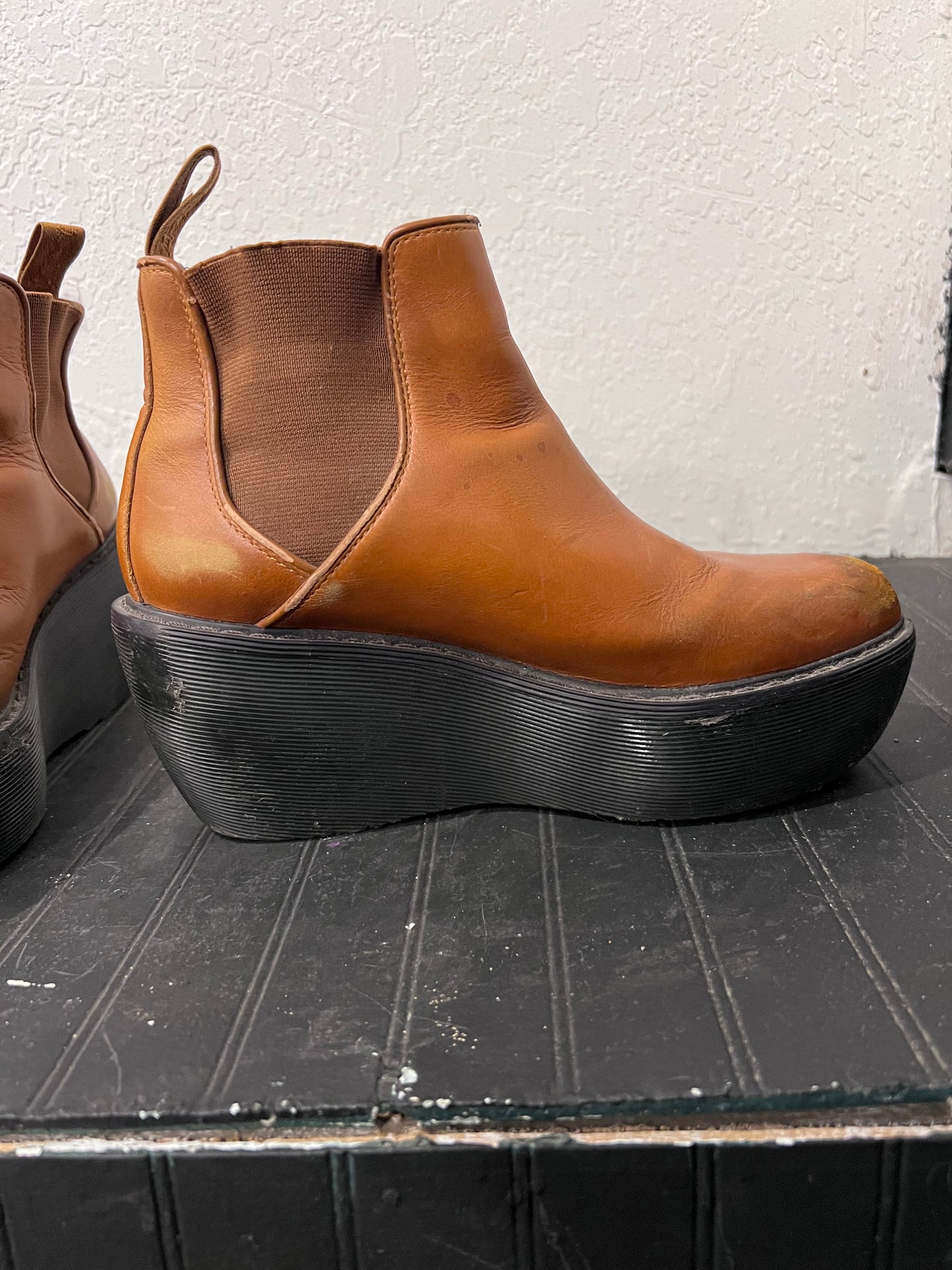 VTG Doc Marten Platform Wedge Slip On Booties