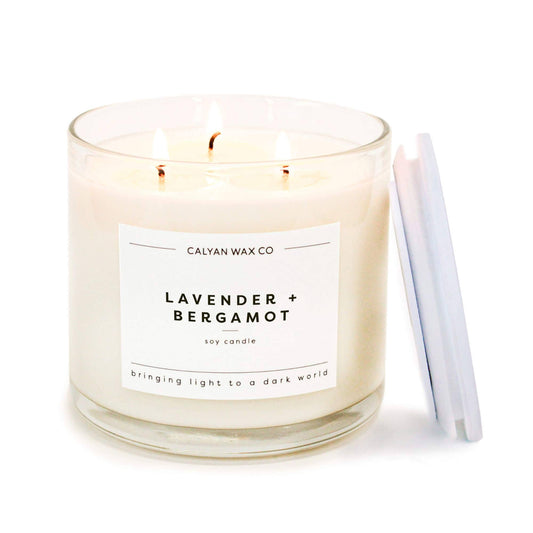 Lavender + Bergamot  3 Wick Soy Candle