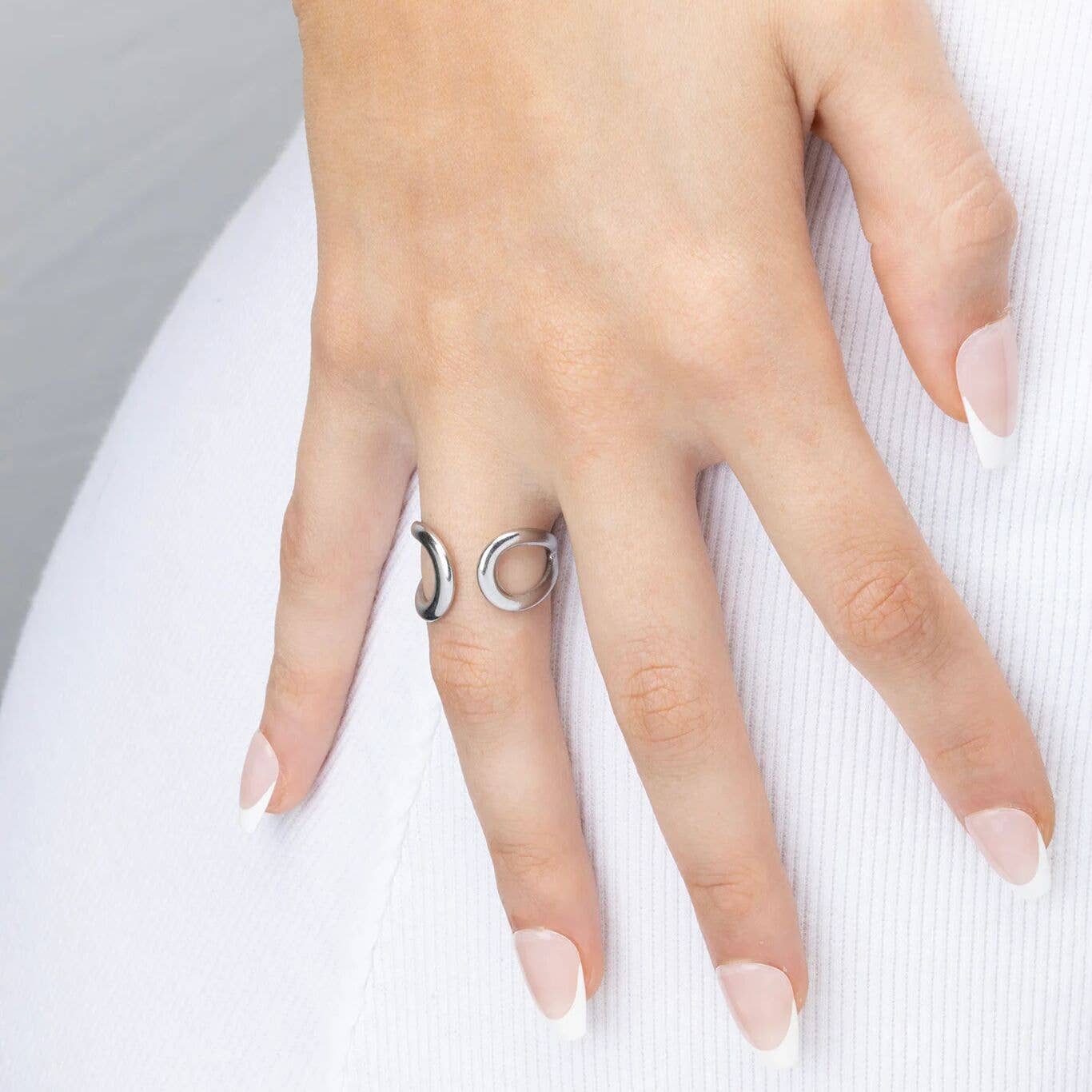 Crescent Cuff Adjustable Ring