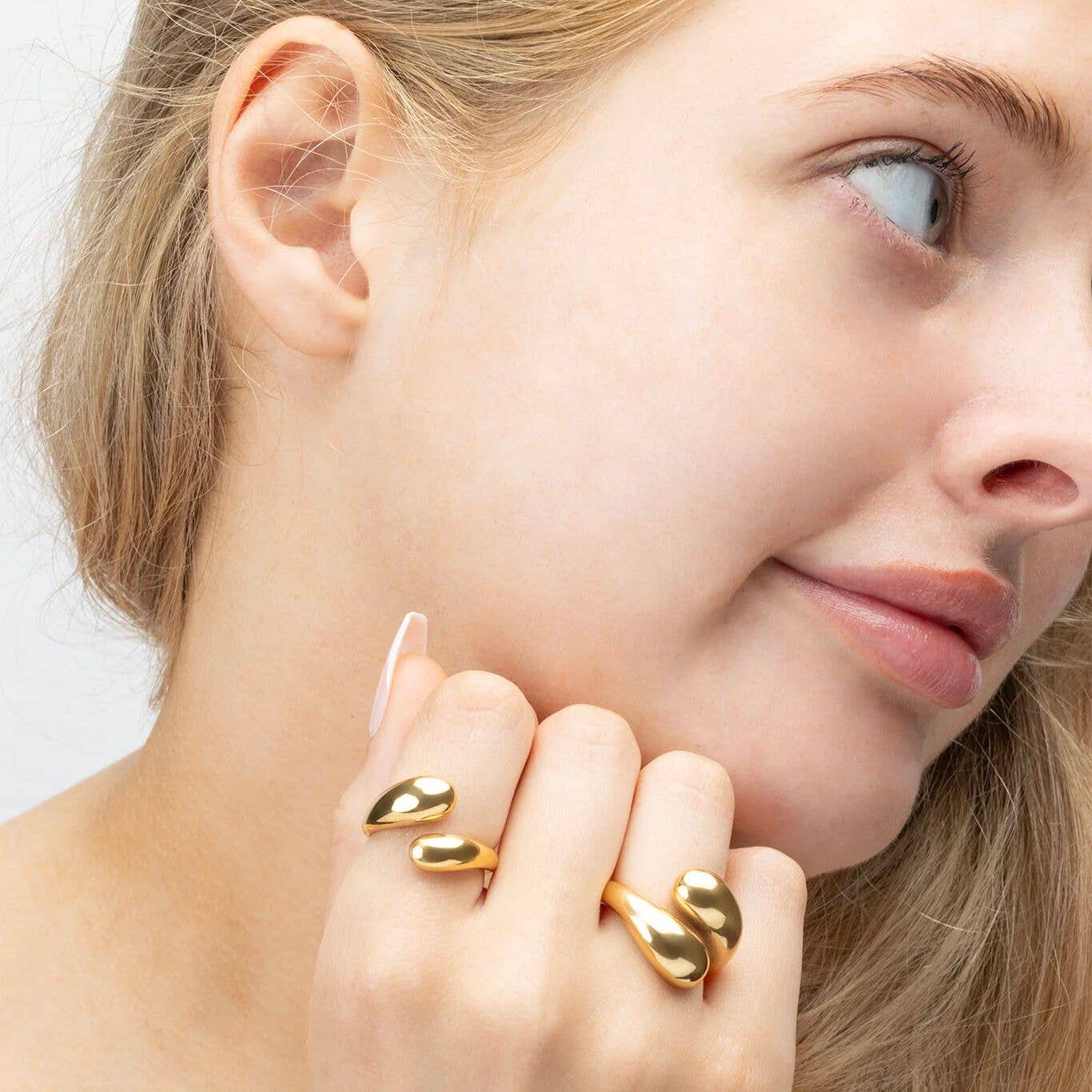 Large Duo Drop Ring
