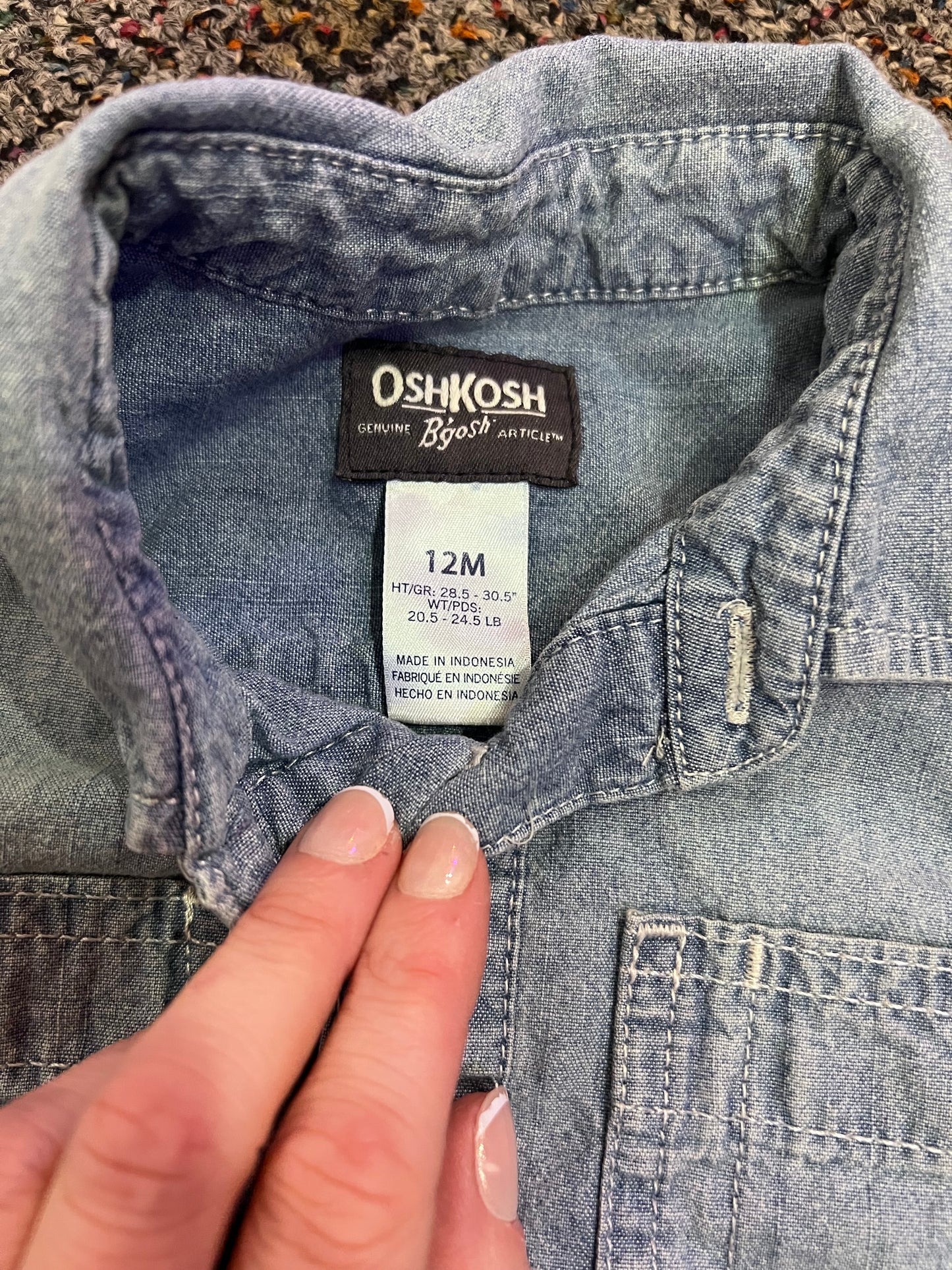 [URL] Oshkosh Denim Long Sleeve Button Up Onesie