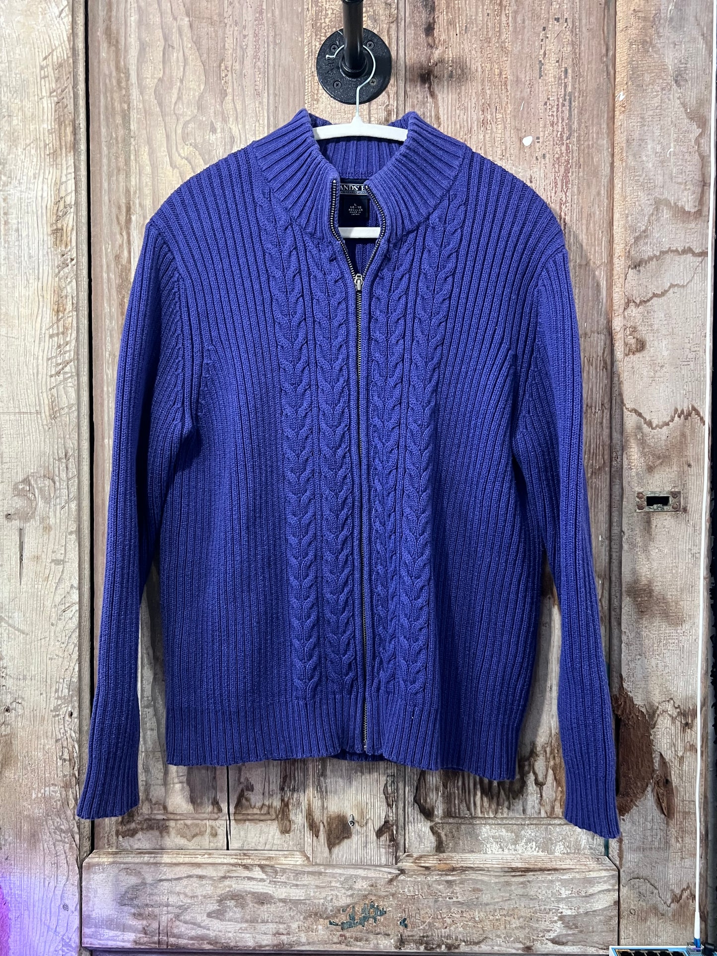VTG Purple Lands End Knit Zip Up