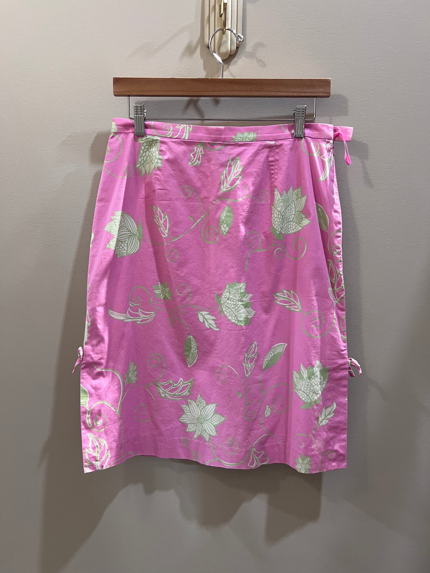 TIBI Pink Floral Midi Skirt
