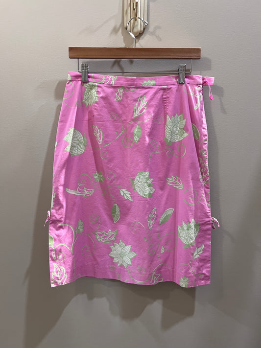 TIBI Pink Floral Midi Skirt
