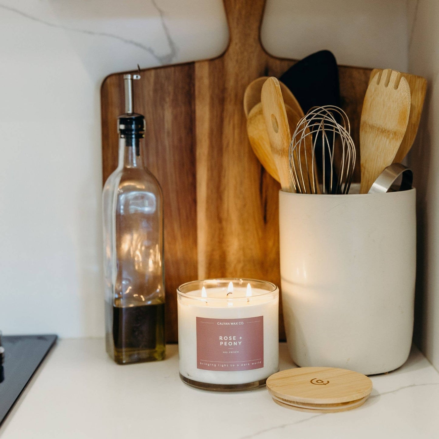 Rose + Peony - 3 Wick Soy Candle