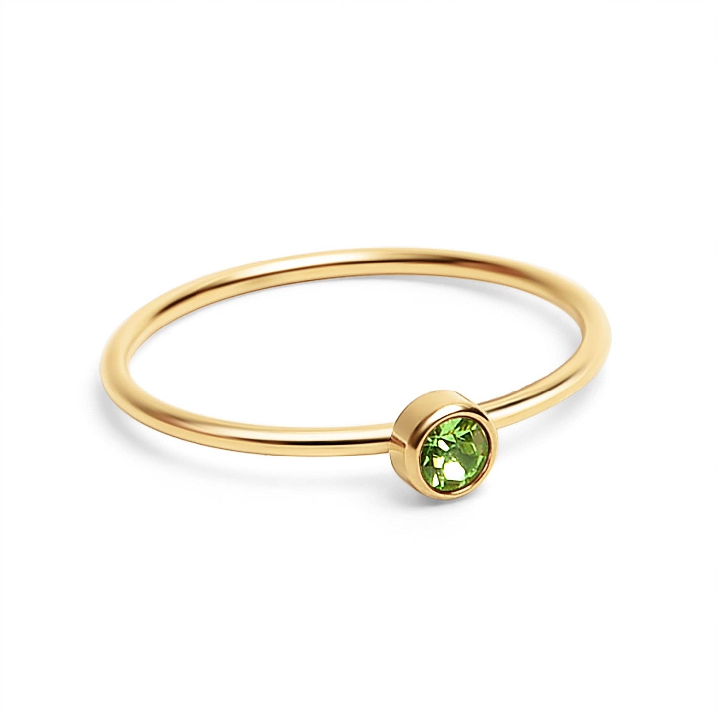 18K Birthstone Stacking Ring