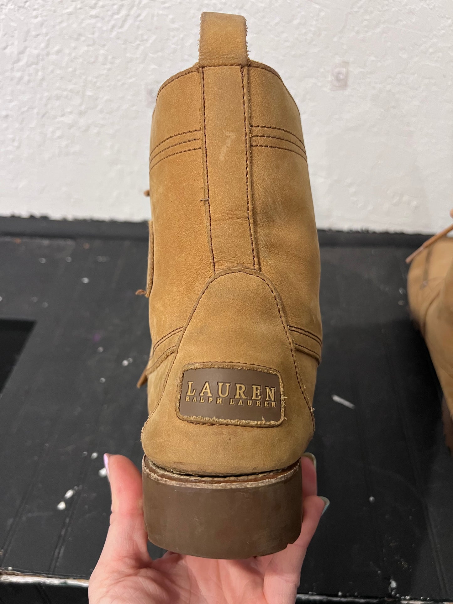 Ralph Lauren Lace up Suede/Soft Leather Boots