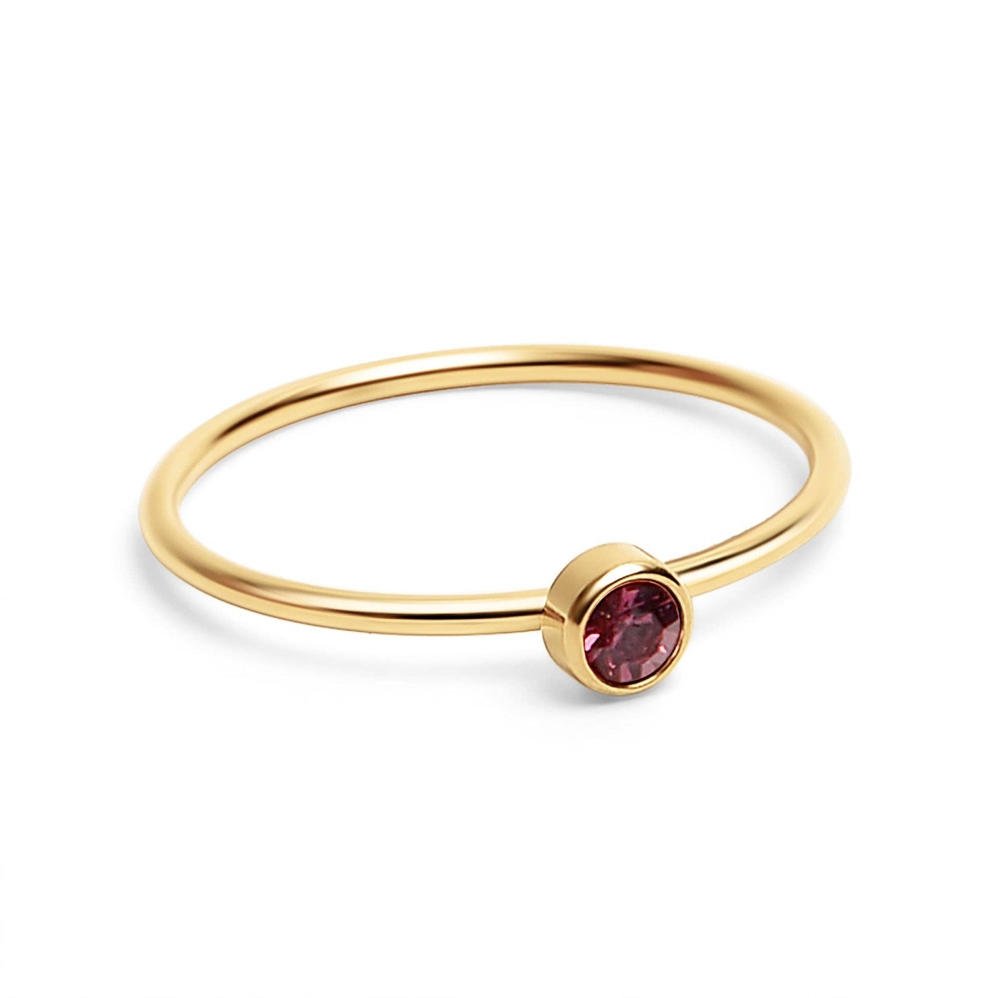 18K Birthstone Stacking Ring