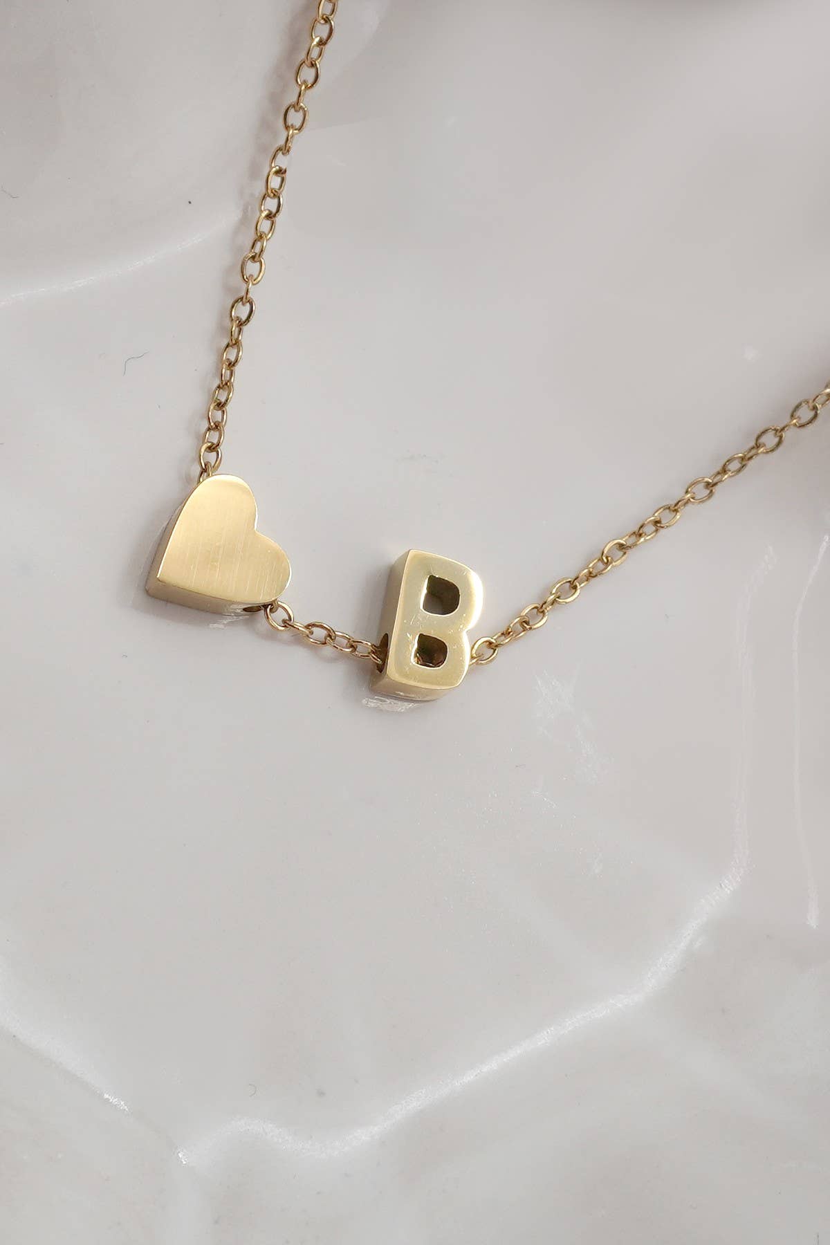 18K STAINLESS STEEL INITIAL NECKLACE