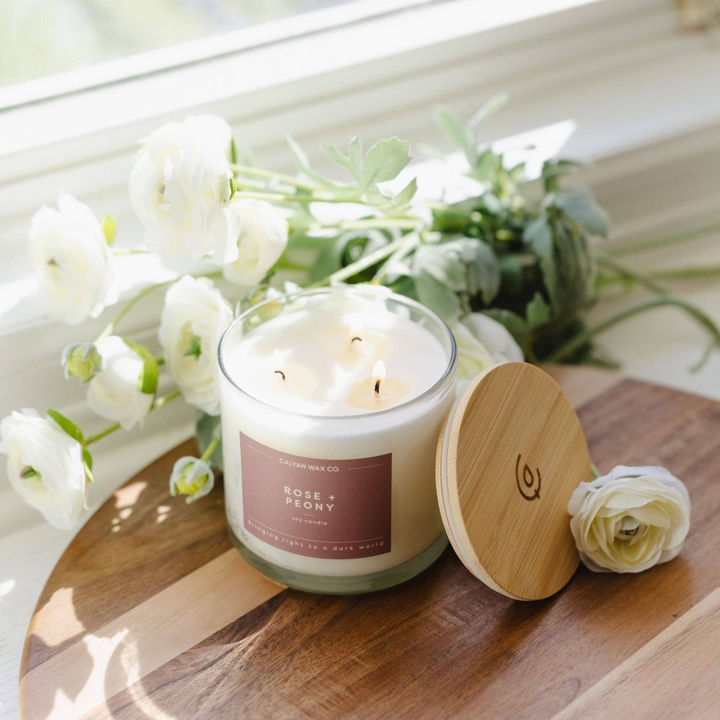 Rose + Peony - 3 Wick Soy Candle