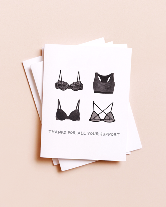 Thanks For The Support Bra Thank You Card