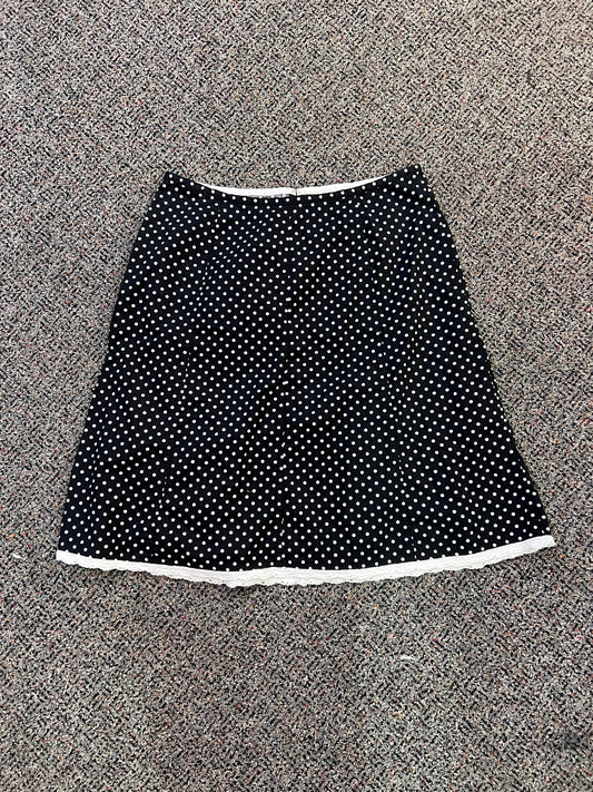 VTG Christopher & Banks BLK/WHT Polka Dot Skirt
