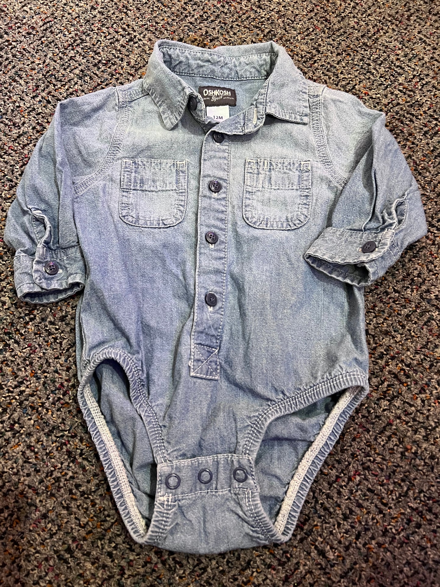[URL] Oshkosh Denim Long Sleeve Button Up Onesie
