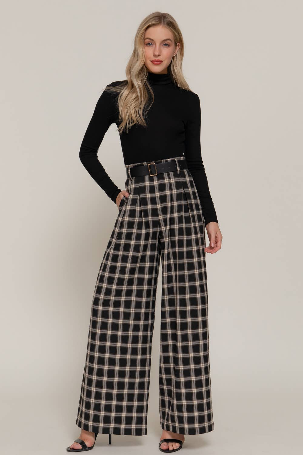 Plaid Wide Long Pants