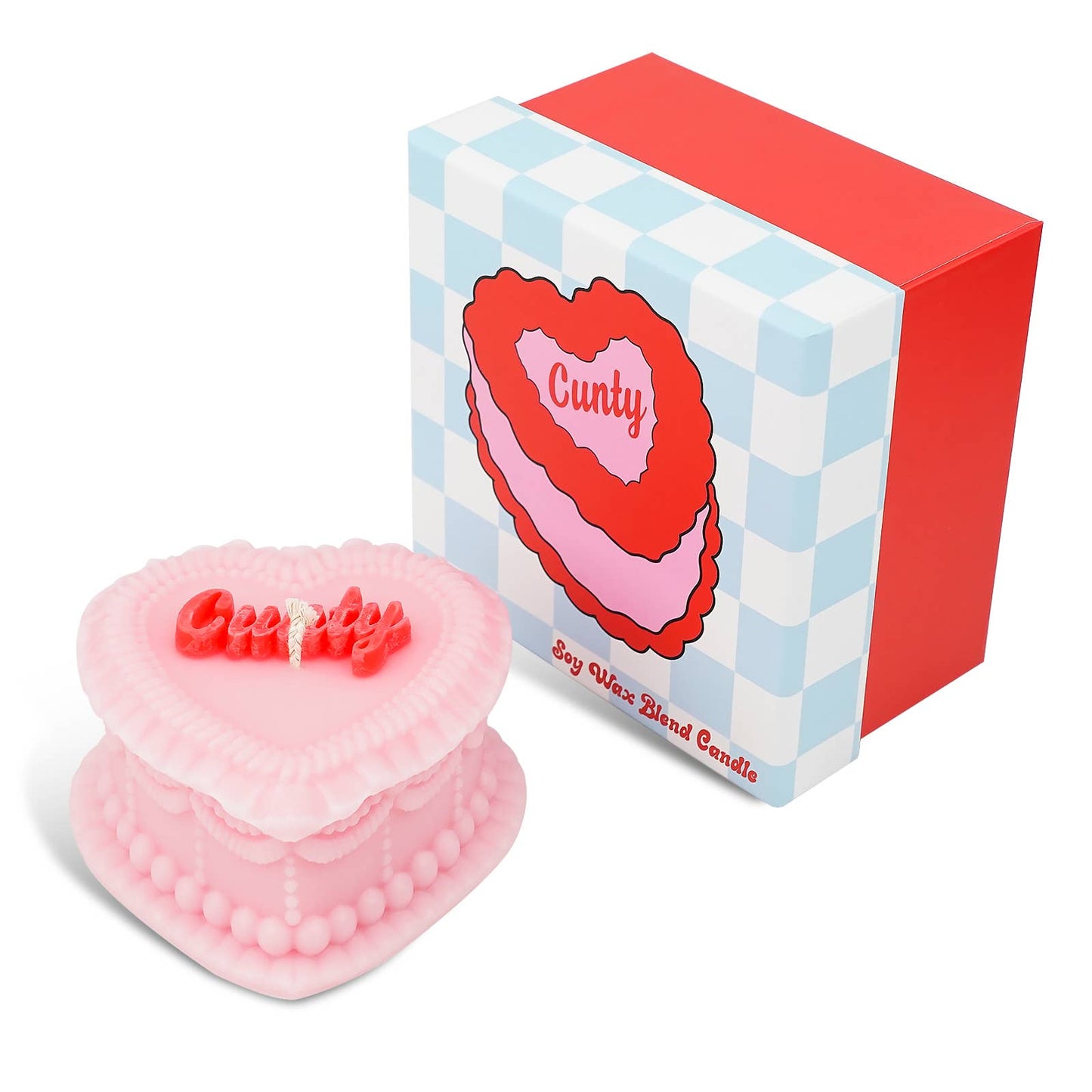"Cunty" Heart Cake Shaped Candle