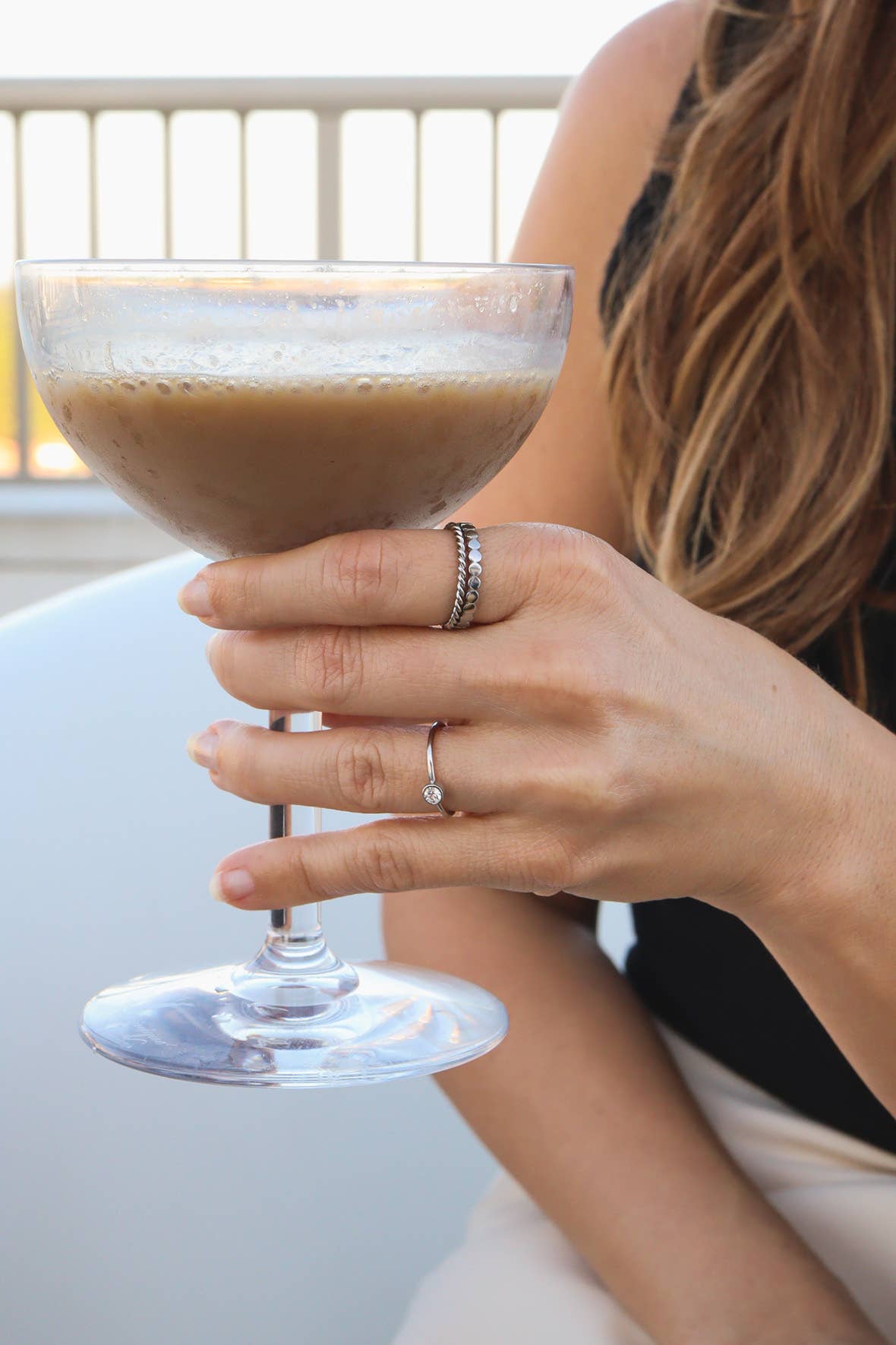 Stainless Steel Birthstone Stacking Ring