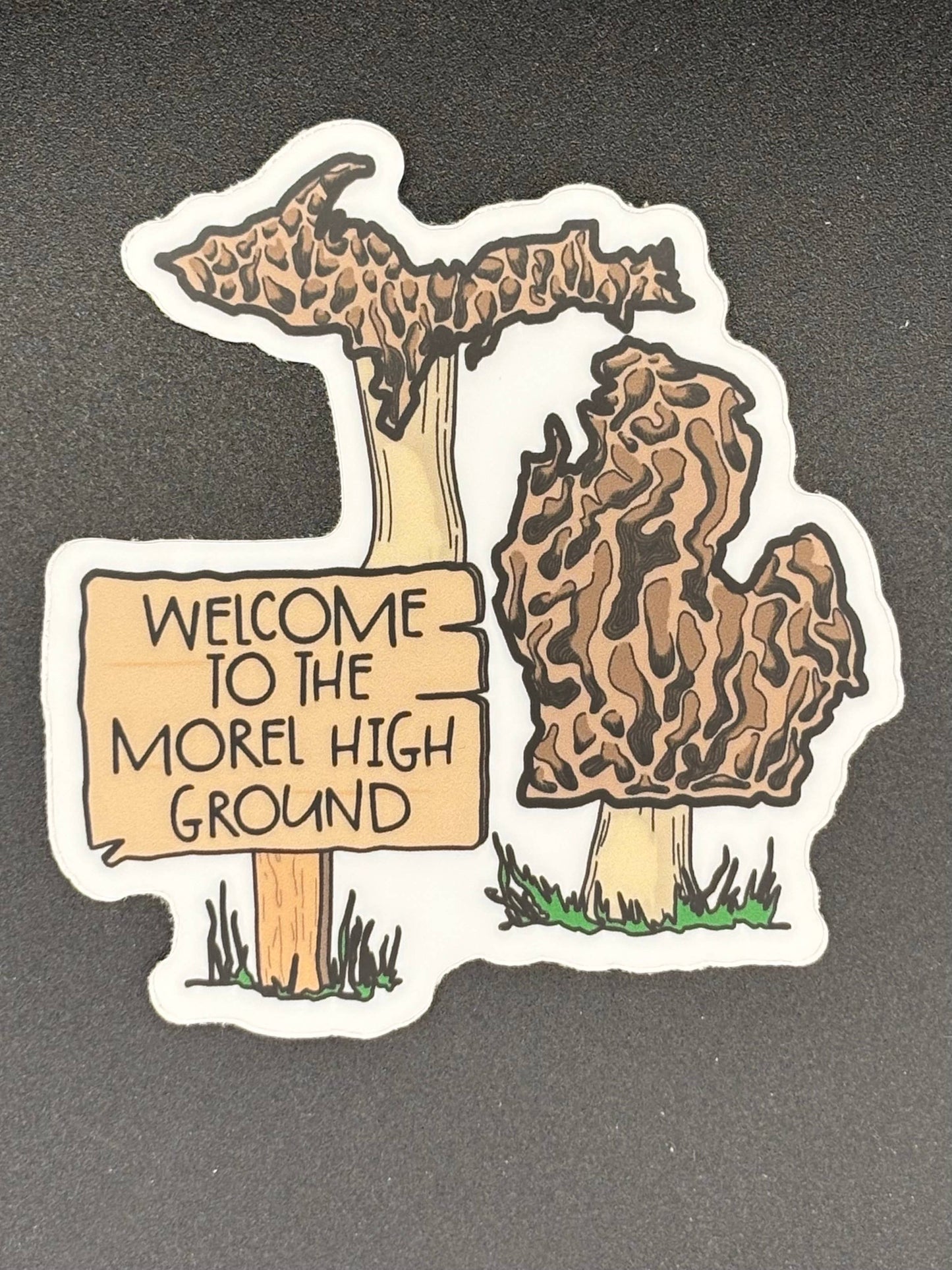 Welcome to the Morel High Ground Mushroom Michigan Sticker