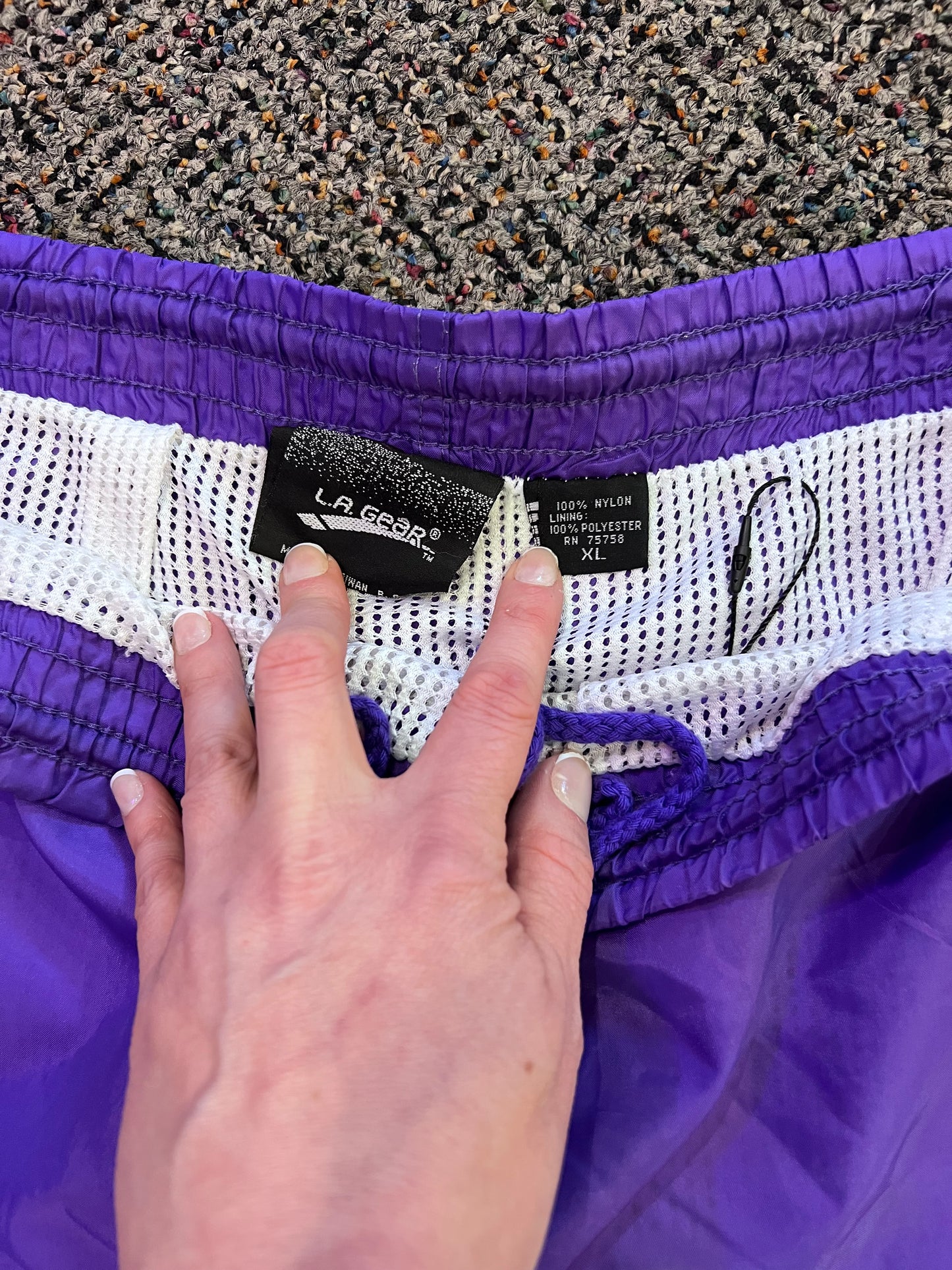 VTG LA GEAR Purple Windbreaker Shorts