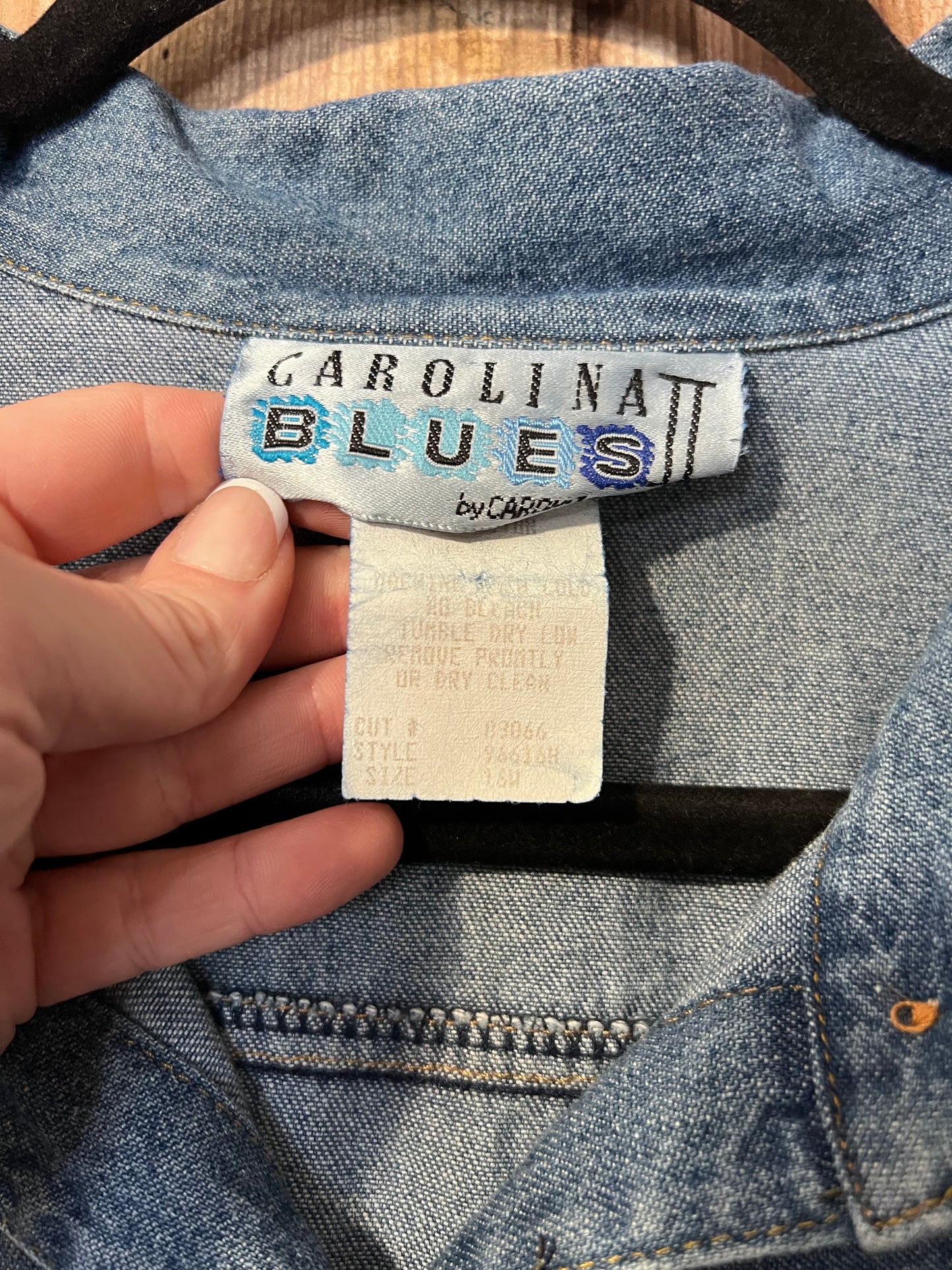 90's Carolina Blues Denim Sleeve-less Belted Dress