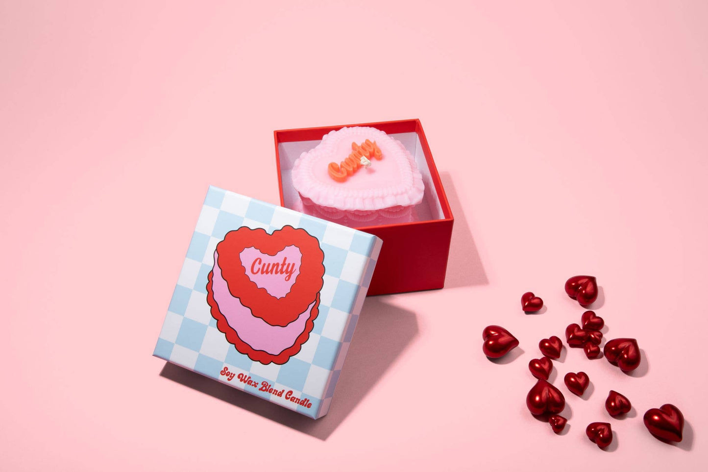 "Cunty" Heart Cake Shaped Candle