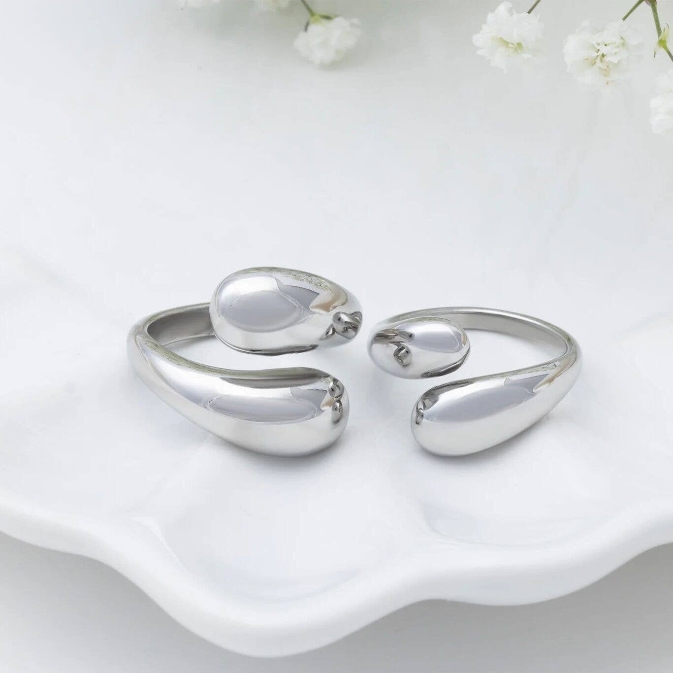 Large Duo Drop Ring