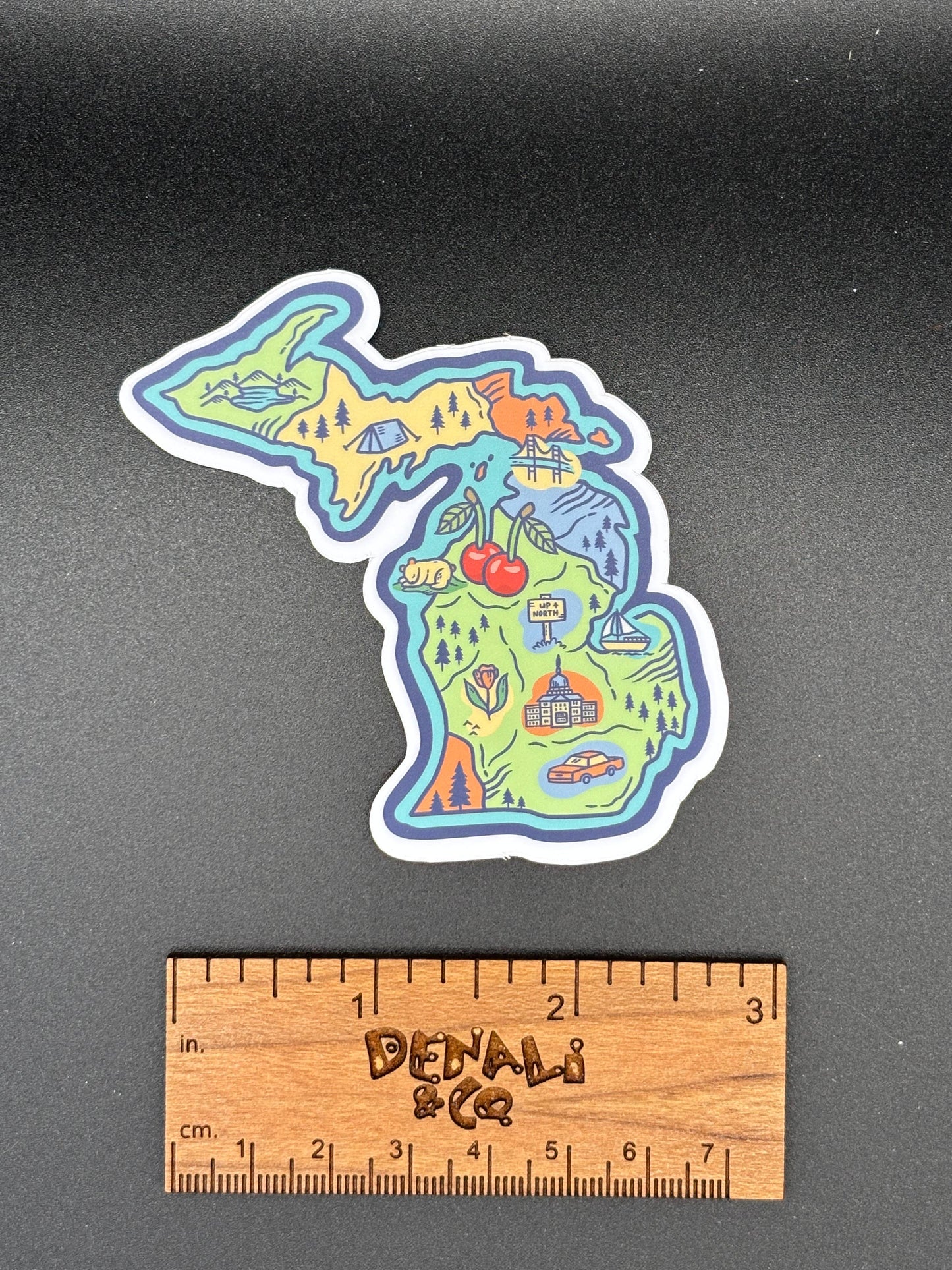 Michigan Adventure Map Sticker – 3" x 3"
