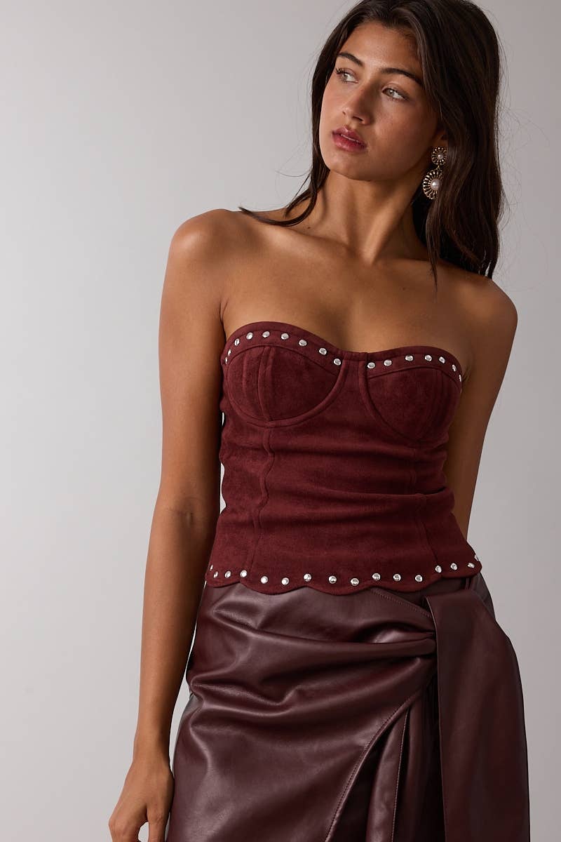 SUEDE TUBE CROP TOP