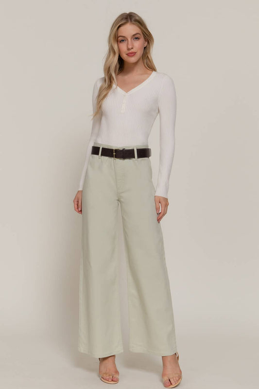 Belted Relaxed Leg Pants