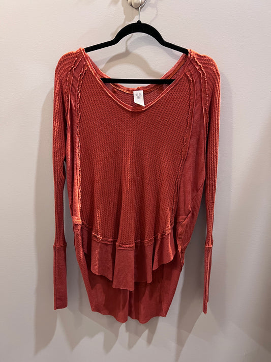We the Free Dark Orange Thermal Long Sleeve Top