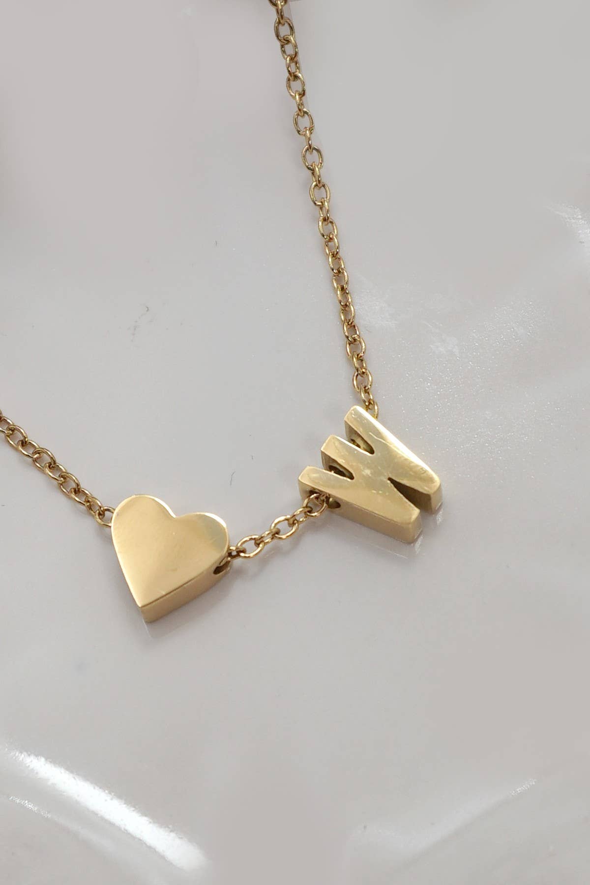 18K STAINLESS STEEL INITIAL NECKLACE