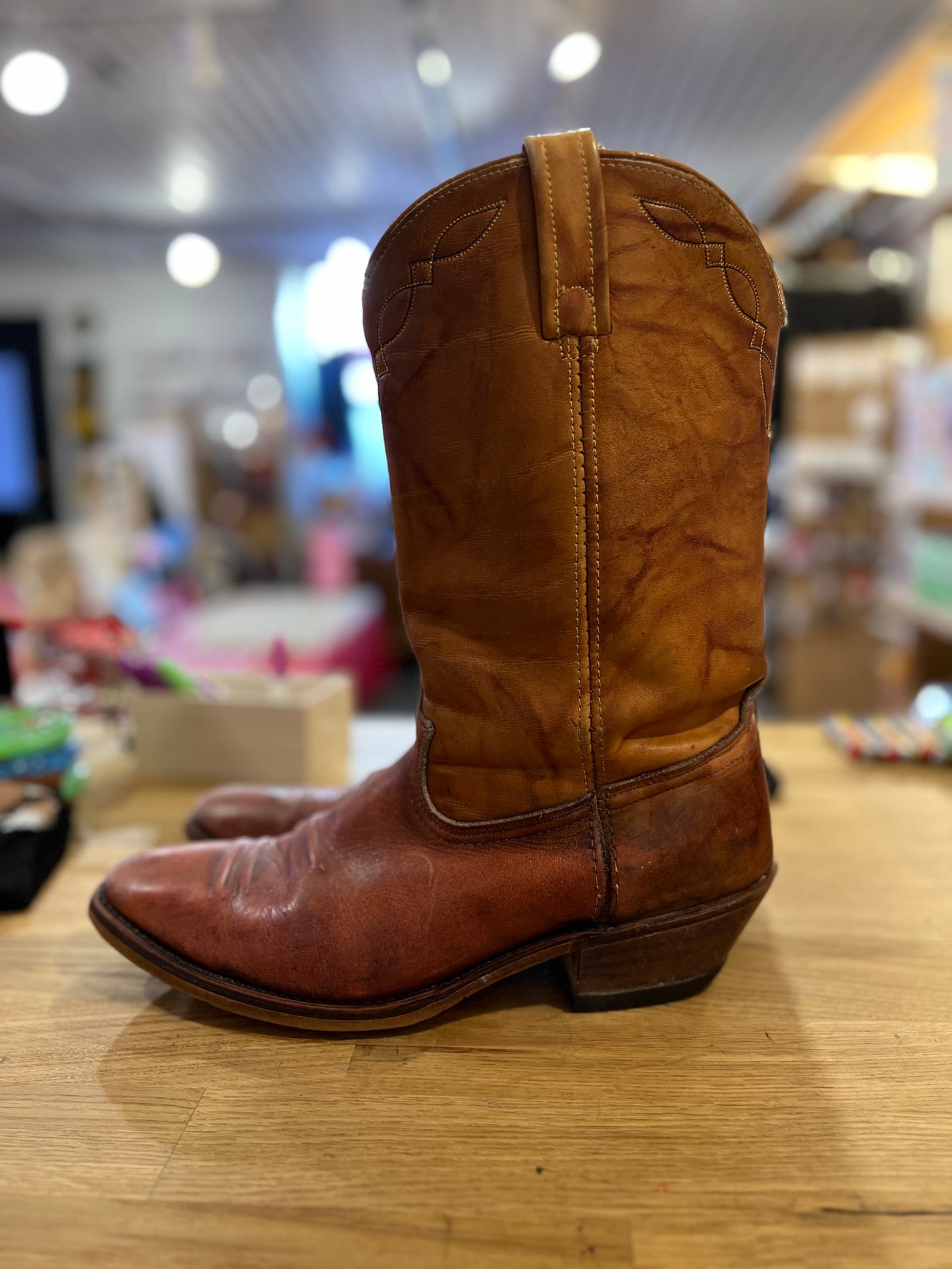 VTG BRWN Leather Cowboy boots