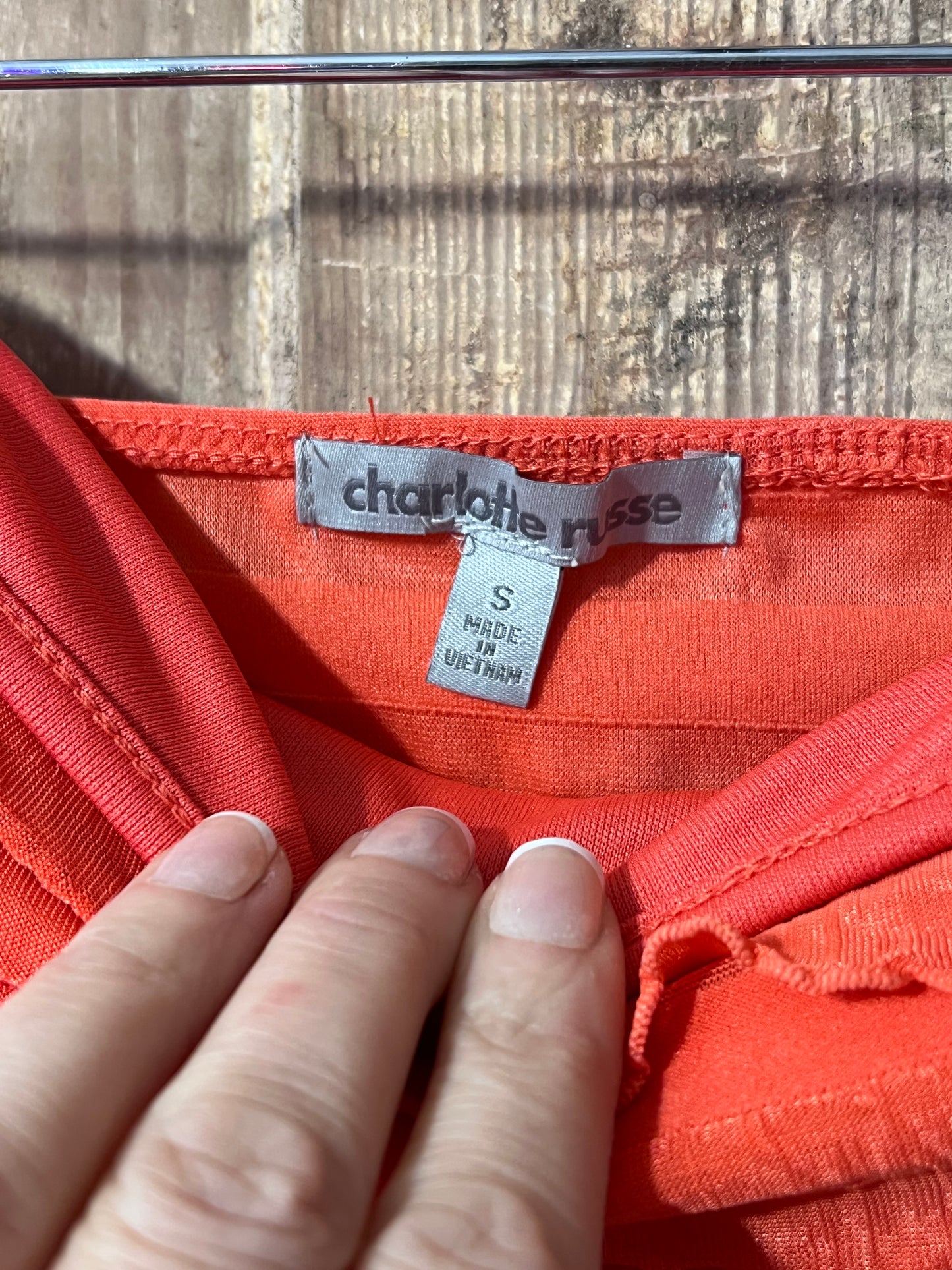 Charlotte Russe Y2K Coral Tiered Ruffle Tube Top