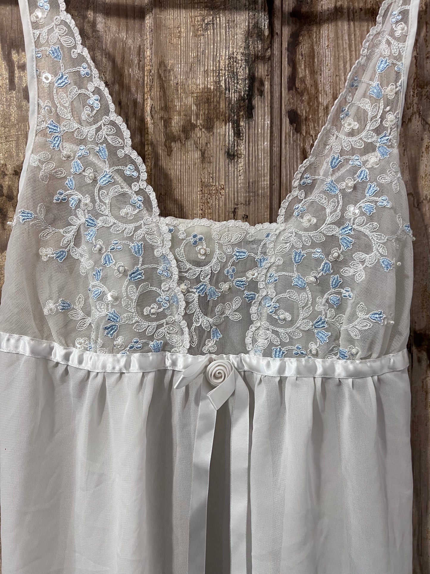 VTG Cinema Exoile White & BB Blue Lace Slip