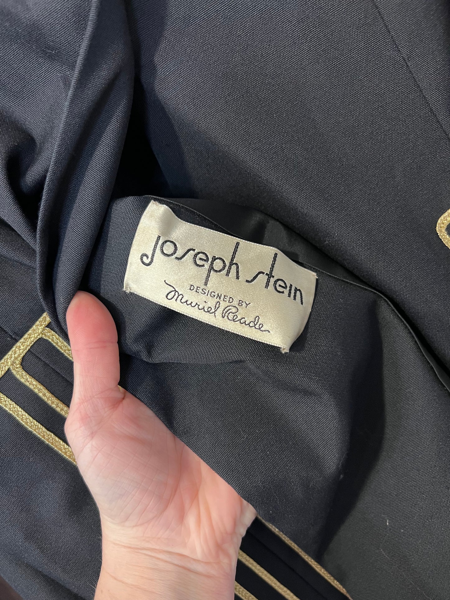 70's Black & Gold Button Front Coat