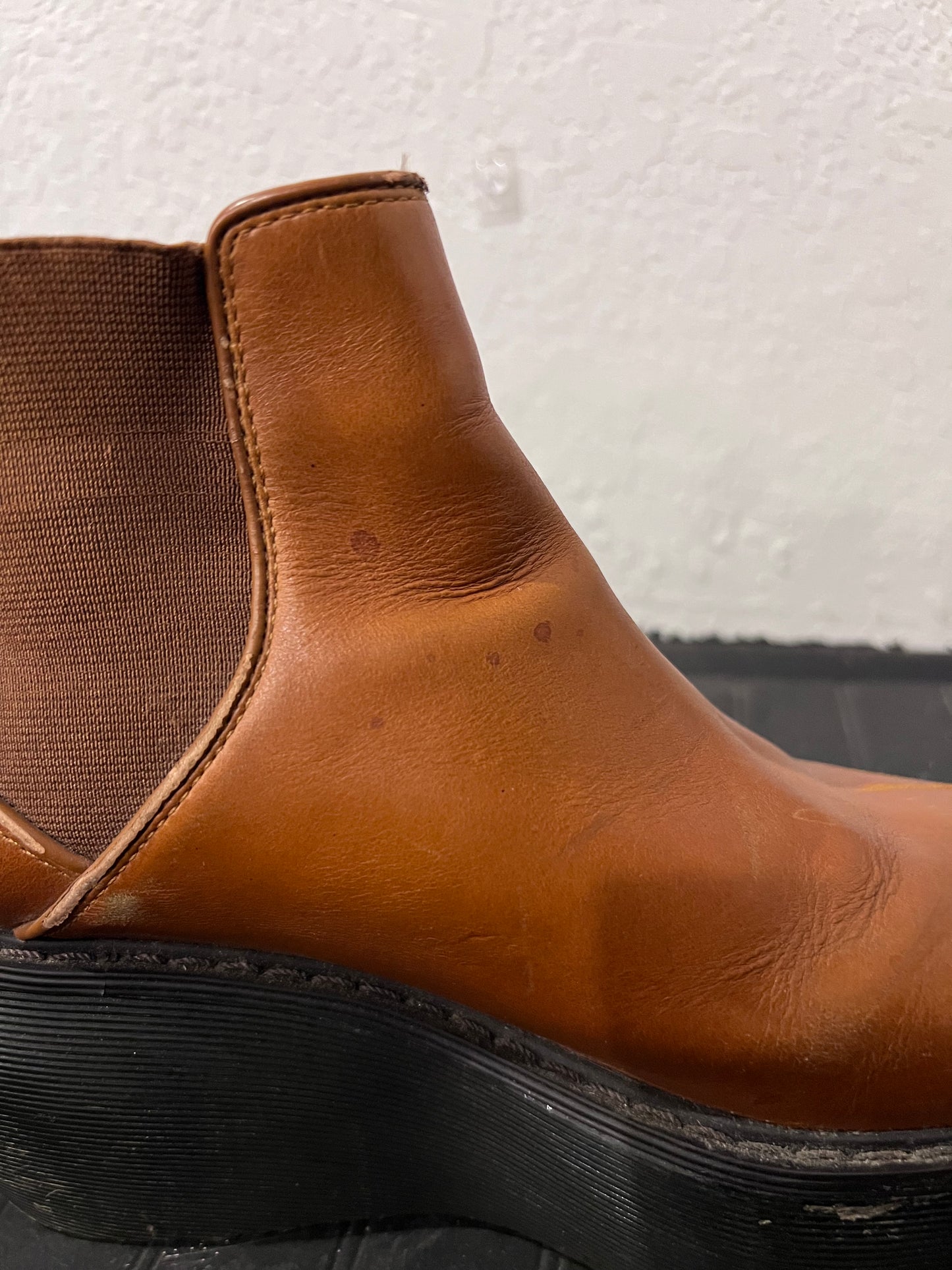 VTG Doc Marten Platform Wedge Slip On Booties