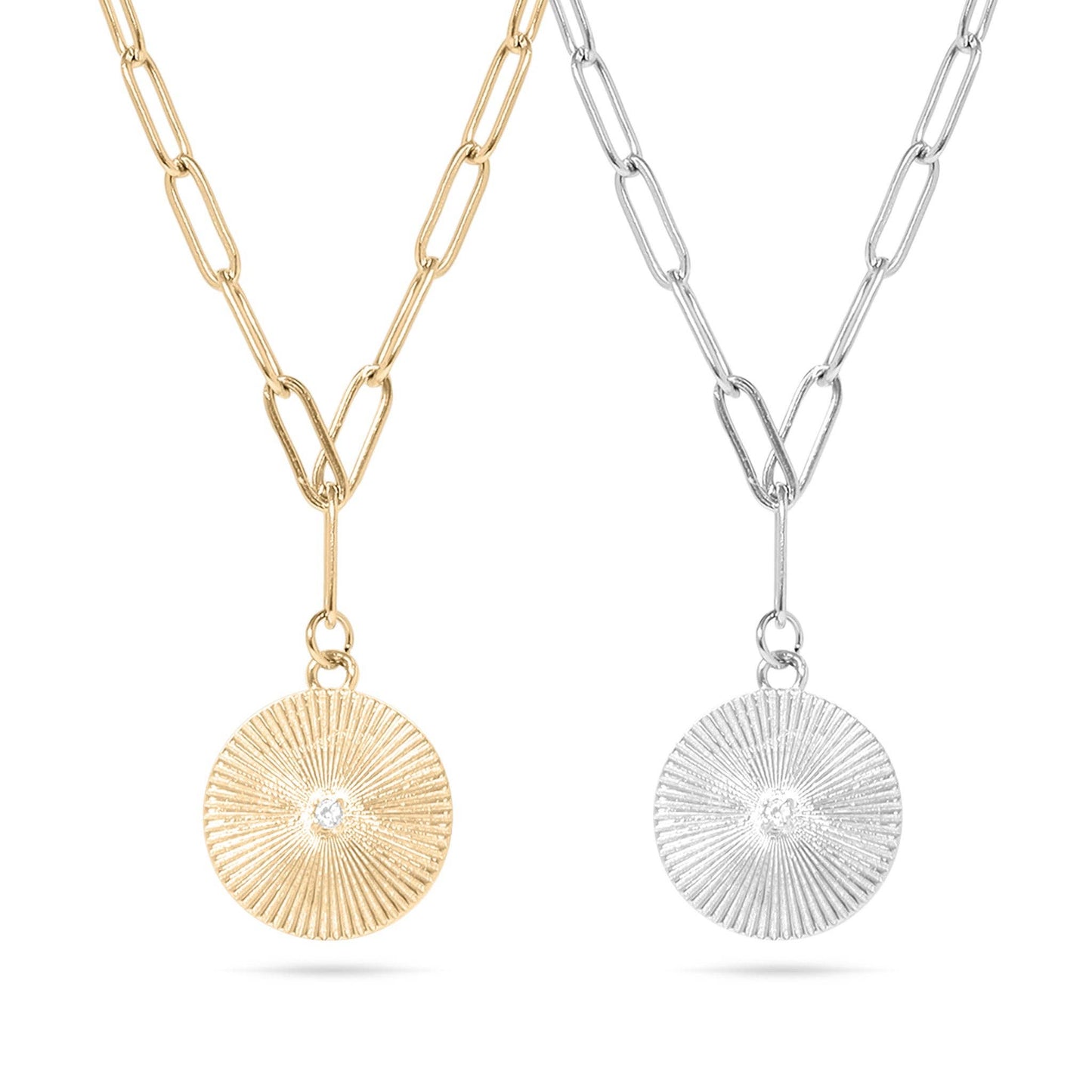 Sunburst Paperclip Necklace