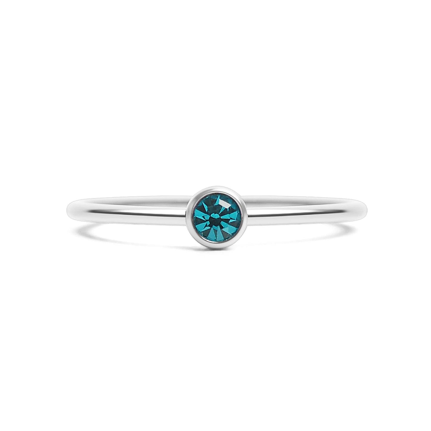 Stainless Steel Birthstone Stacking Ring