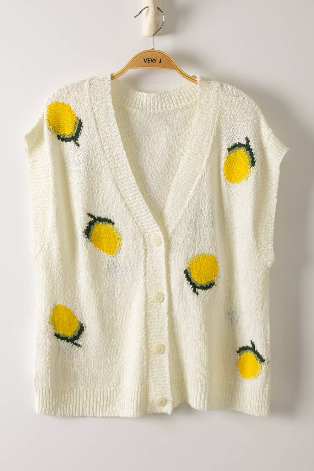 Lemon Button Down Sweater Vest