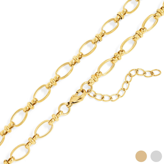 18K Gold + Silver Statement Chain Necklace