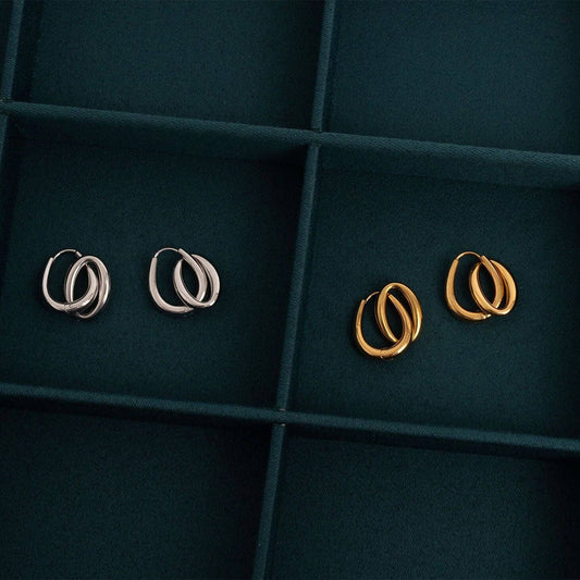 Double Hoop Dangle Earrings