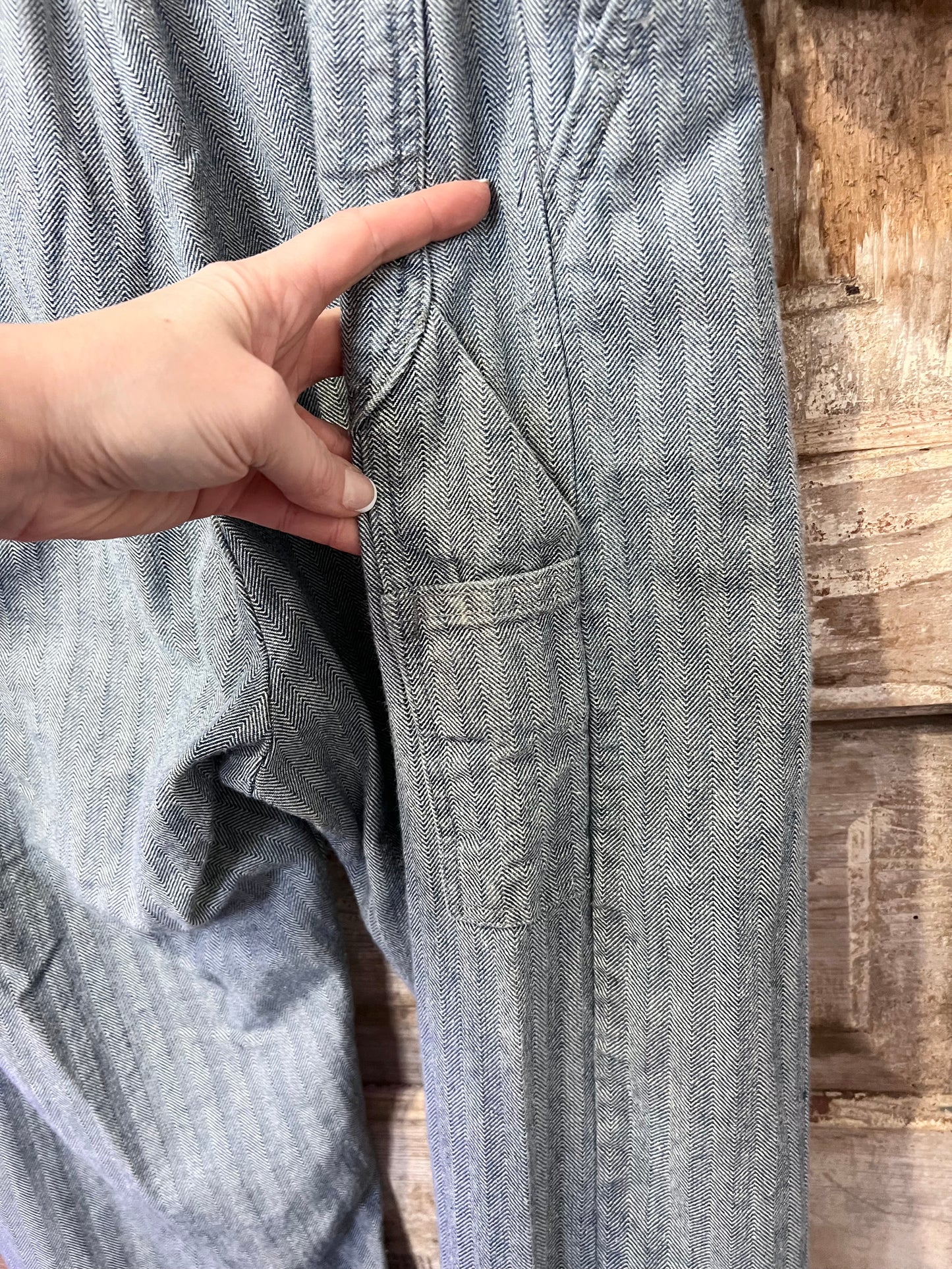 70's ROEBUCKS Striped Denim Coveralls
