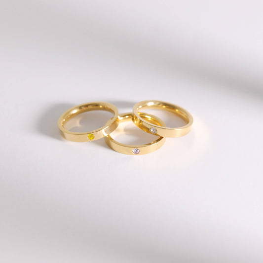Gold Birthstone Stacking Rings