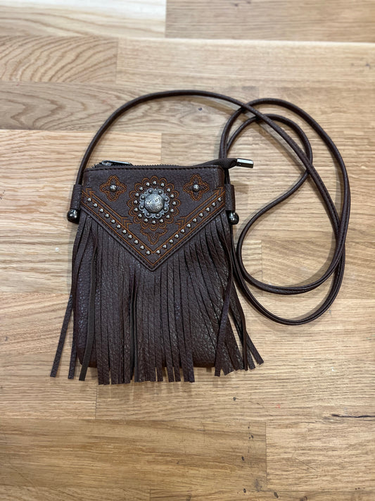 American Bling Brown Fringe Shoulder Bag