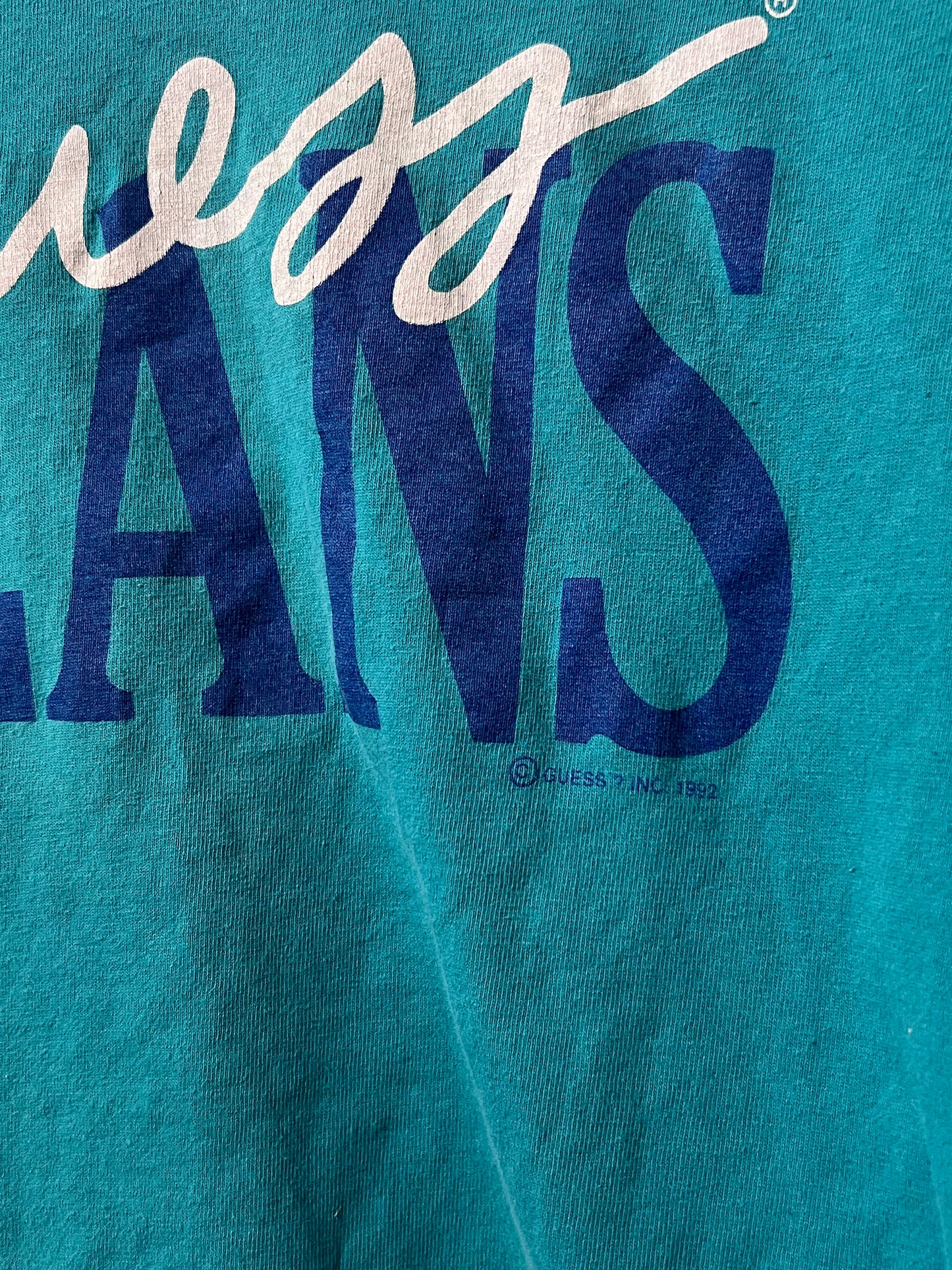 VTG 1992 Guess Turquoise Long Sleeve Shirt