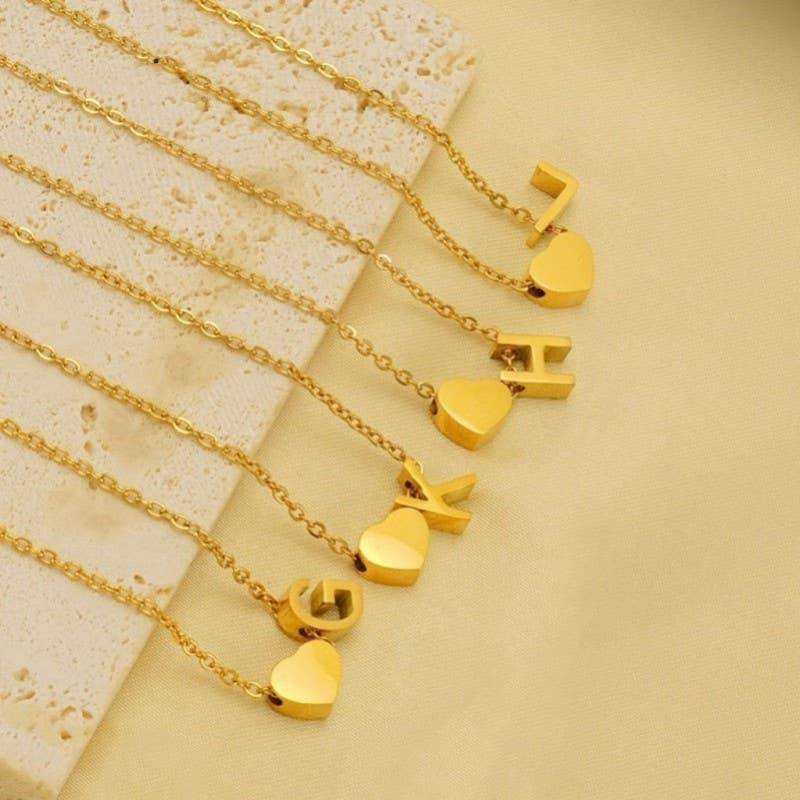 18K STAINLESS STEEL INITIAL NECKLACE