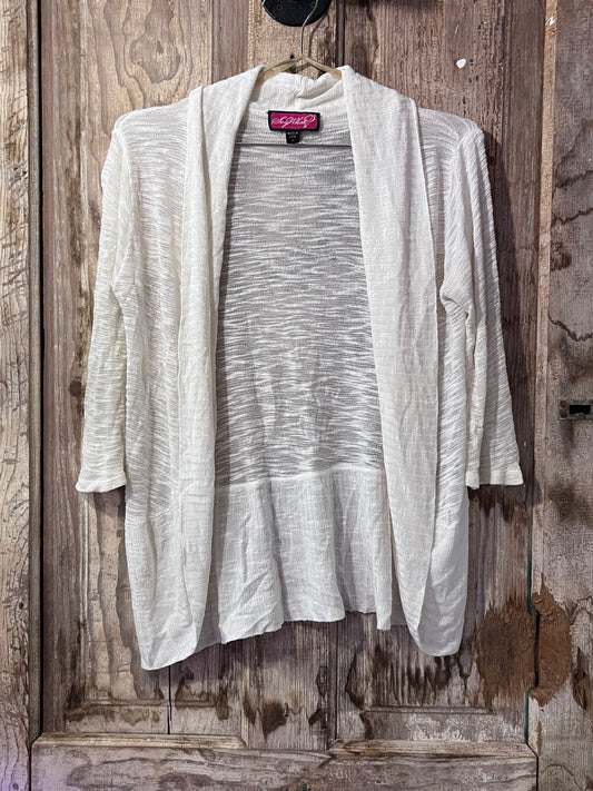 Say What Y2K White Cardigan
