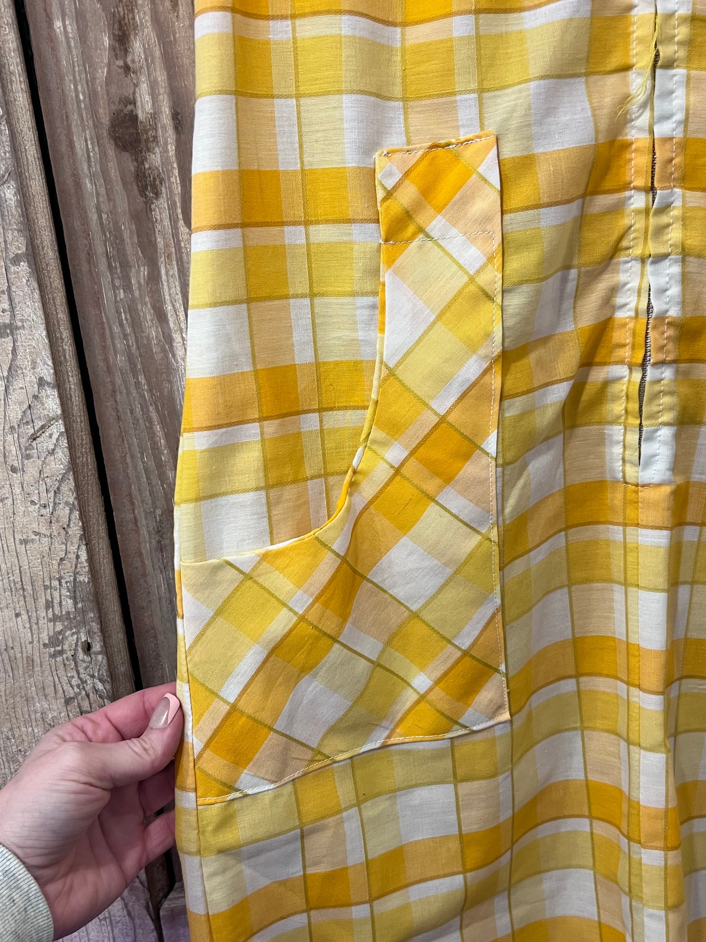 Handmade VTG Yellow Plaid Dress