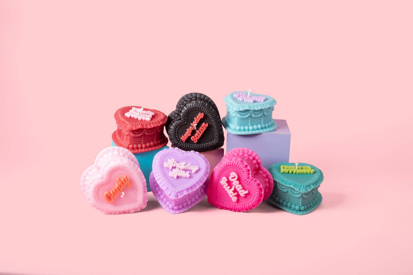 "Birthday Bitch" Heart Cake Shaped Candle
